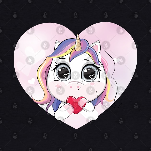 Cartoon unicorn by peace and love